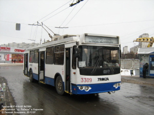 Тролза-682Г-016-02 №3309 на конечной ул.Сумской, г. Харьков, 20.12.2007.