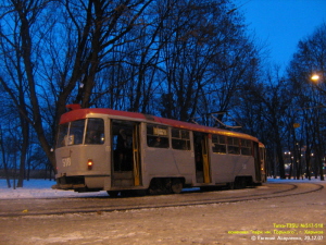 Tatra-T3SU №517-518 на конечной парк им. Горького, г. Харьков, 20.12.2007.