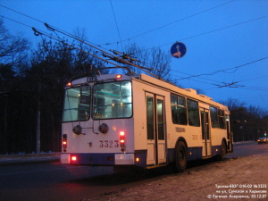 Тролза-682Г-016-02 №3323 на конечной ул.Сумской, г. Харьков, 20.12.2007.