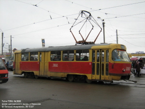 Трамвай Tatra-T3SU №3060 - типичный представитель подвижного состава трамваев Харькова, 20.12.2007.